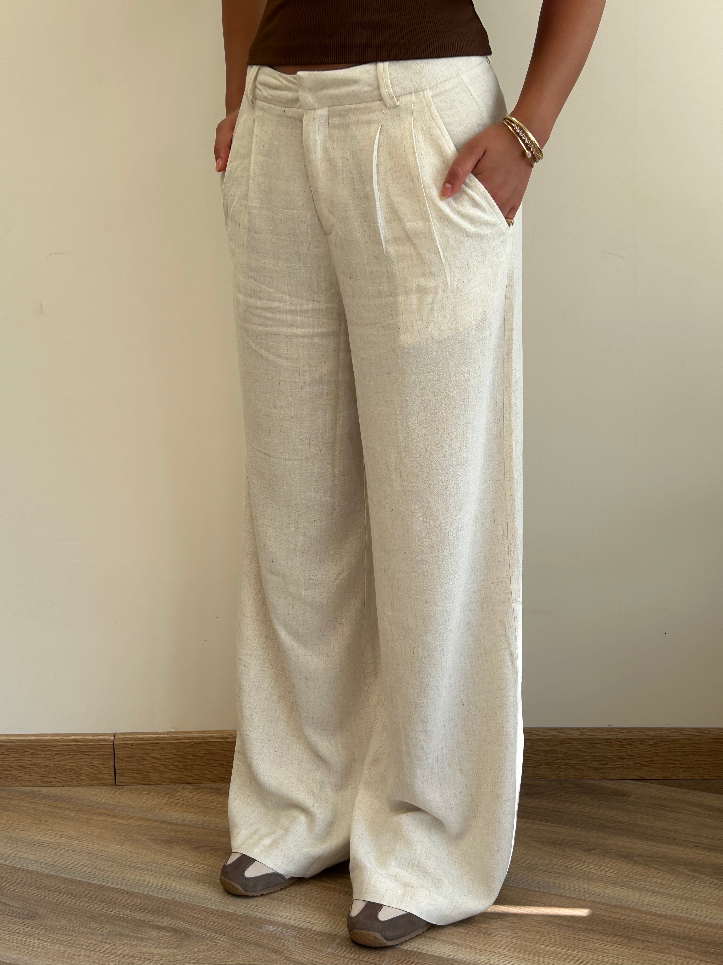 Pleated Linen Pants