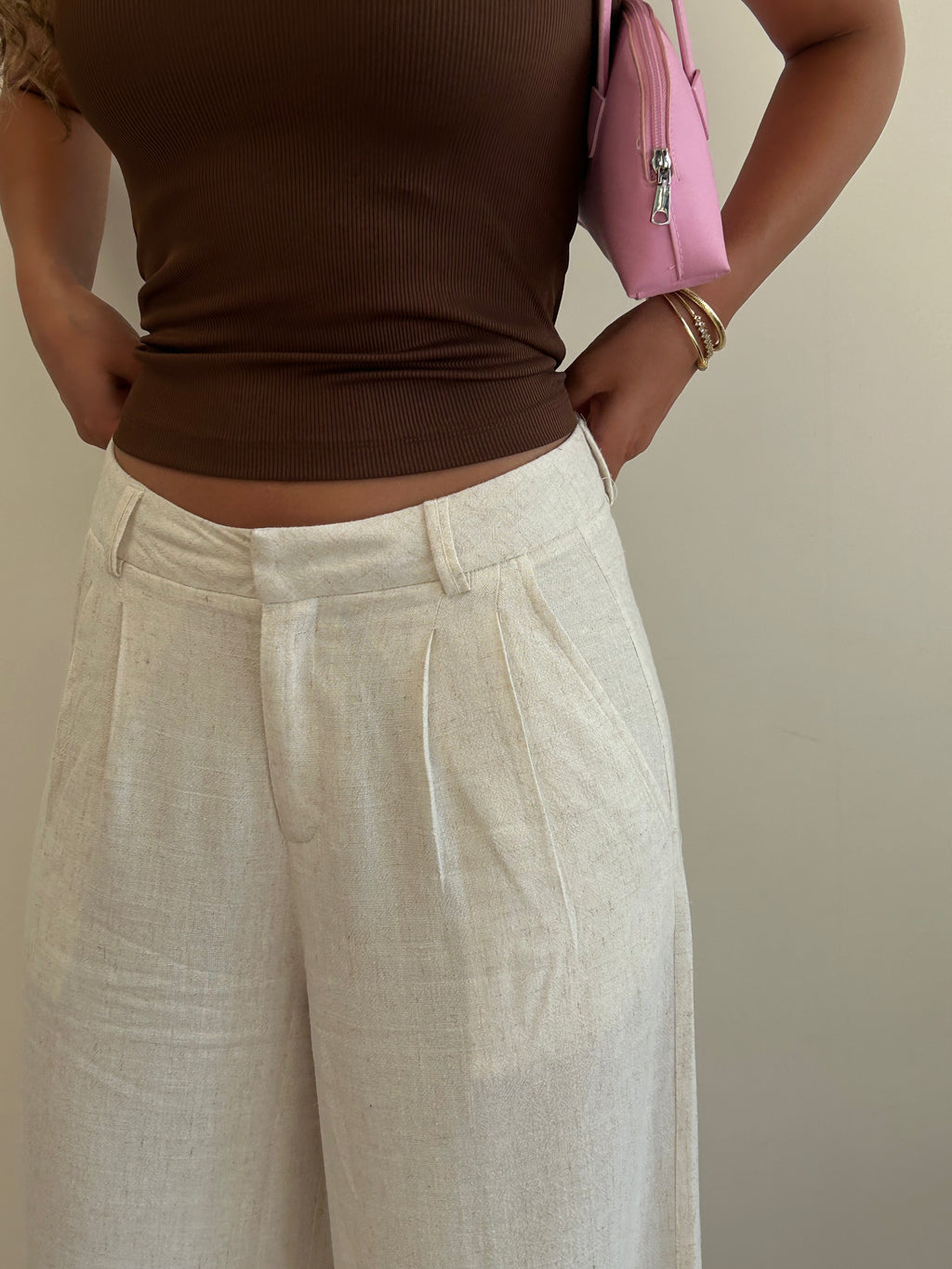 Pleated Linen Pants