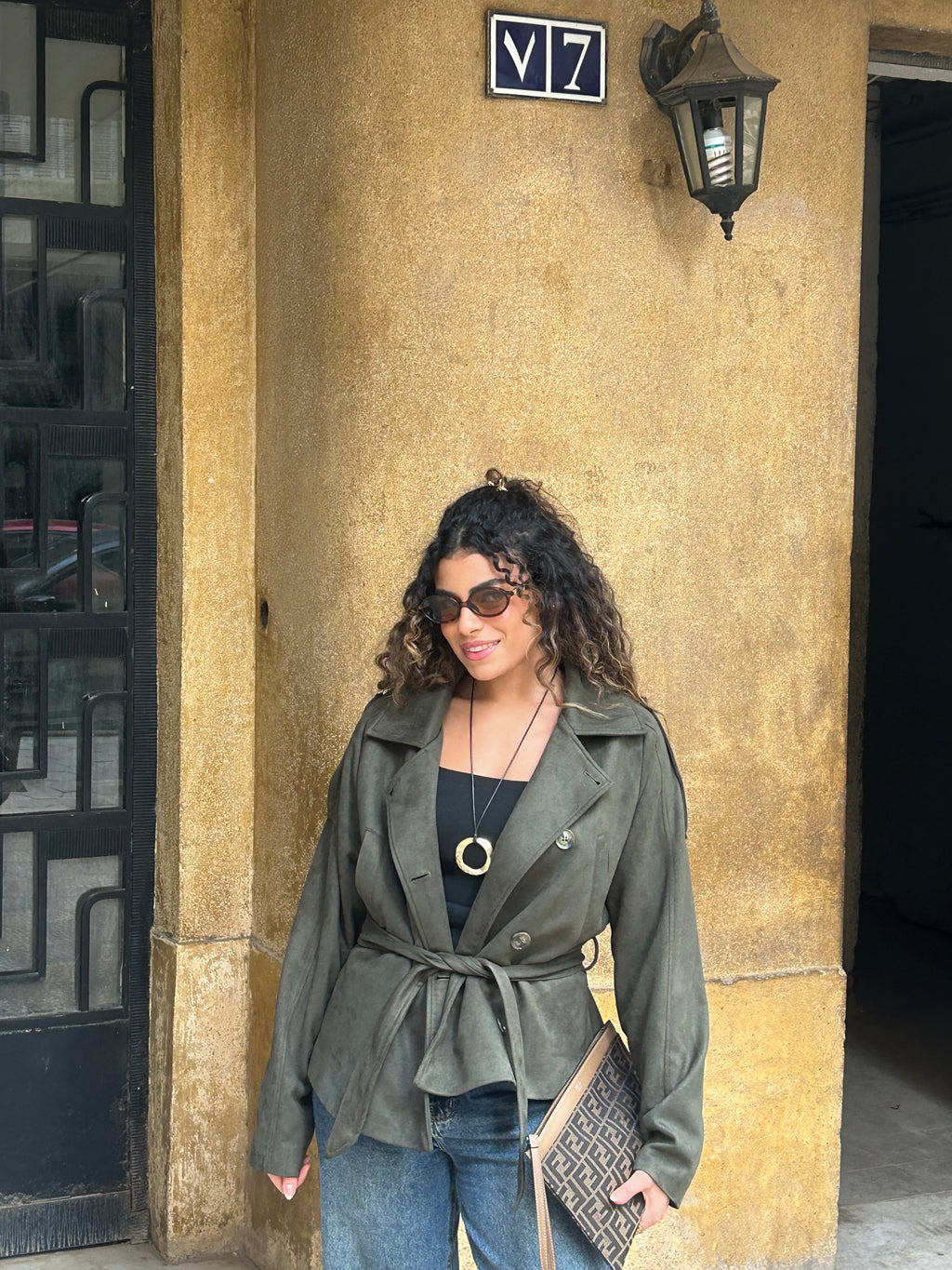 Suede Trench Cropped