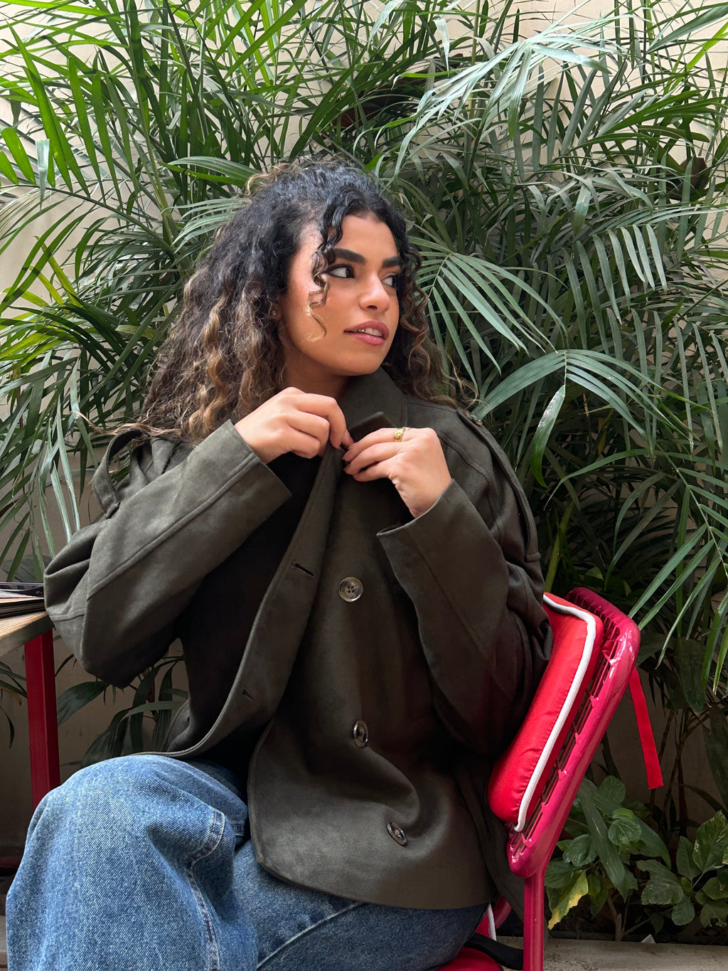 Suede Trench Cropped