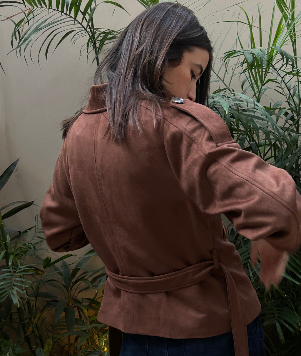 Suede Trench Cropped